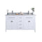 Laviva - Wimbledon 60" White Double Sink Bathroom Vanity with White Stripes Marble Countertop | 313YG319-60W-WS