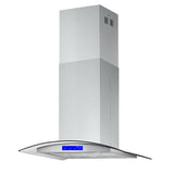 Cosmo - 36 in. Ductless Island Range Hood in Stainless Steel with LED Lighting and Carbon Filter Kit for Recirculating | COS-668ICS900-DL