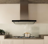 Elica - LUGANO - Techne - 36" W x 19 11/16" D x 5" H, Stainless & Black Glass - Wall Mount Hoods | ELG636S3
