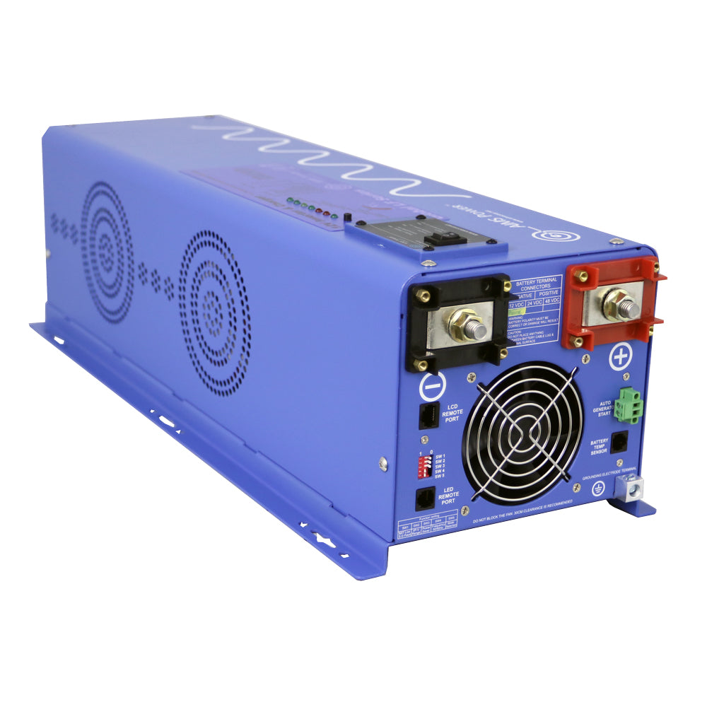 Aims Power - 4000 Watt Pure Sine Inverter Charger  - Charges at 120 VAC - 12 VDC 120/240 VAC 50/60Hz - PICOGLF4012120240VS