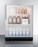 Summit  | 24 Inch Commercial Beverage Center with 5.5 Cu. Ft. Capacity, Double Pane Tempered Glass Door, Adjustable Glass Shelves, Reversible Door, Lock, Automatic Defrost, ADA Compliant | SCR600BGLHVADA