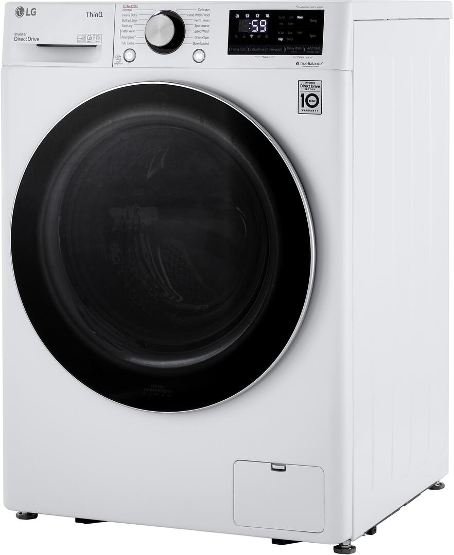 LG -  2.4 cu.ft. Smart wi-fi Enabled Compact Front Load Washer and LG - 7.4 Cu. Ft. Ultra Large Capacity White Smart Electric Vented Dryer