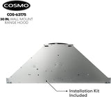 Cosmo - 30 in. Ductless Wall Mount Range Hood in Stainless Steel with LED Lighting and Carbon Filter Kit for Recirculating | COS-63175-DL