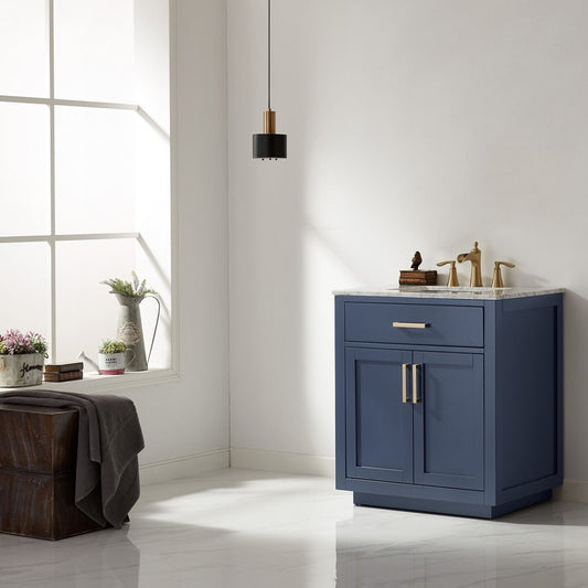 Altair - Ivy Single Bathroom Vanity Cabinet Only and with/without Mirror, without Countertop |  30" - 60" | Royal Blue - White