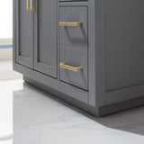 Altair - Ivy 36" Single Bathroom Vanity Set in Gray/Royal Blue/White and Carrara White Marble Countertop with Mirror | 531036-XX-CA