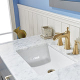 Altair - Ivy 36" Single Bathroom Vanity Set in Gray/Royal Blue/White and Carrara White Marble Countertop with Mirror | 531036-XX-CA