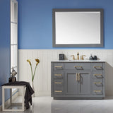 Altair - Ivy 48" Single Bathroom Vanity Set in Gray/Royal Blue/White and Carrara White Marble Countertop with Mirror | 531048-XX-CA