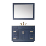 Altair - Ivy 48" Single Bathroom Vanity Set in Gray/Royal Blue/White and Carrara White Marble Countertop with Mirror | 531048-XX-CA