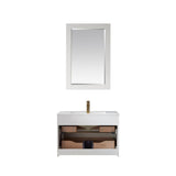 Altair - Morgan 30" Single Bathroom Vanity Set in White and Composite Carrara White Stone Countertop with Mirror | 534030-WH-AW