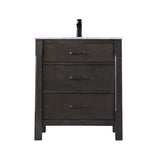 Altair - Maribella 30" Single Bathroom Vanity Set in Rust Black/White and Carrara White Marble Countertop without Mirror | 535030-XX-CA-NM