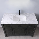 Altair - Maribella 48" Single Bathroom Vanity Set in Rust Black/White and Carrara White Marble Countertop without Mirror | 535048-XX-CA-NM