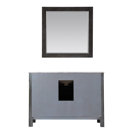 Altair - Maribella 48" Single Bathroom Vanity Set in Black/White and Carrara White Marble Countertop with Mirror | 535048-XX-CA