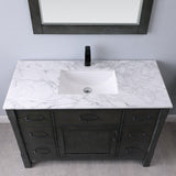 Altair - Maribella 48" Single Bathroom Vanity Set in Black/White and Carrara White Marble Countertop with Mirror | 535048-XX-CA