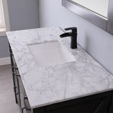 Altair - Maribella 48" Single Bathroom Vanity Set in Black/White and Carrara White Marble Countertop with Mirror | 535048-XX-CA