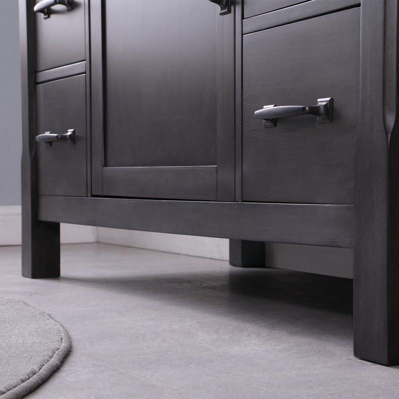Altair - Maribella 48" Single Bathroom Vanity Set in Black/White and Carrara White Marble Countertop with Mirror | 535048-XX-CA