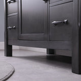 Altair - Maribella 48" Single Bathroom Vanity Set in Black/White and Carrara White Marble Countertop with Mirror | 535048-XX-CA
