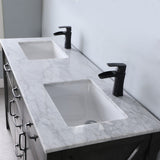 Altair - Maribella 60" Double Bathroom Vanity Set in Rust Black/White and Carrara White Marble Countertop without Mirror | 535060-XX-CA-NM