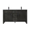 Altair - Maribella 60" Double Bathroom Vanity Set in Rust Black/White and Carrara White Marble Countertop without Mirror | 535060-XX-CA-NM