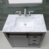 Altair - Kinsley 36" Single Bathroom Vanity Set in Gray/White and Carrara White Marble Countertop with Mirror | 536036-XX-CA