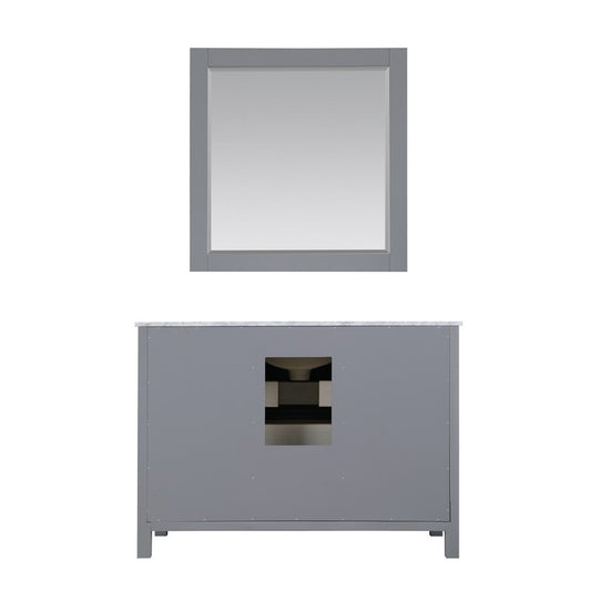 Altair - Kinsley 48" Single Bathroom Vanity Set in Gray/White and Carrara White Marble Countertop with Mirror | 536048-XX-CA