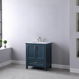 Altair - Isla 30" Single Bathroom Vanity Set in Gray/Classic Blue/White and Carrara White Marble Countertop without Mirror | 538030-XX-CA-NM