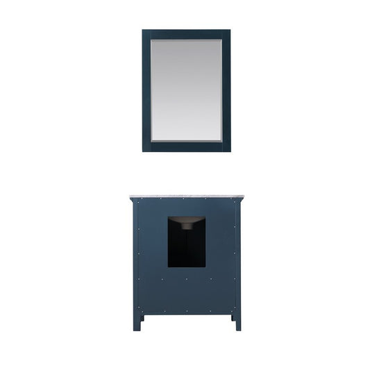 Altair - Isla 30" Single Bathroom Vanity Set in Gray/Classic Blue/White and Carrara White Marble Countertop with Mirror | 538030-XX-CA