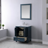 Altair - Isla 30" Single Bathroom Vanity Set in Gray/Classic Blue/White and Carrara White Marble Countertop with Mirror | 538030-XX-CA