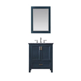 Altair - Isla 30" Single Bathroom Vanity Set in Gray/Classic Blue/White and Carrara White Marble Countertop with Mirror | 538030-XX-CA