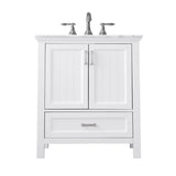Altair - Isla 30" Single Bathroom Vanity Set in Gray/Classic Blue/White and Carrara White Marble Countertop without Mirror | 538030-XX-CA-NM
