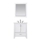 Altair - Isla 30" Single Bathroom Vanity Set in Gray/Classic Blue/White and Carrara White Marble Countertop with Mirror | 538030-XX-CA