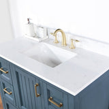 Altair - Isla 42" Single Bathroom Vanity Set in Classic Blue/Gray and Composite Carrara White Stone Countertop without Mirror | 538042-XX-AW-NM