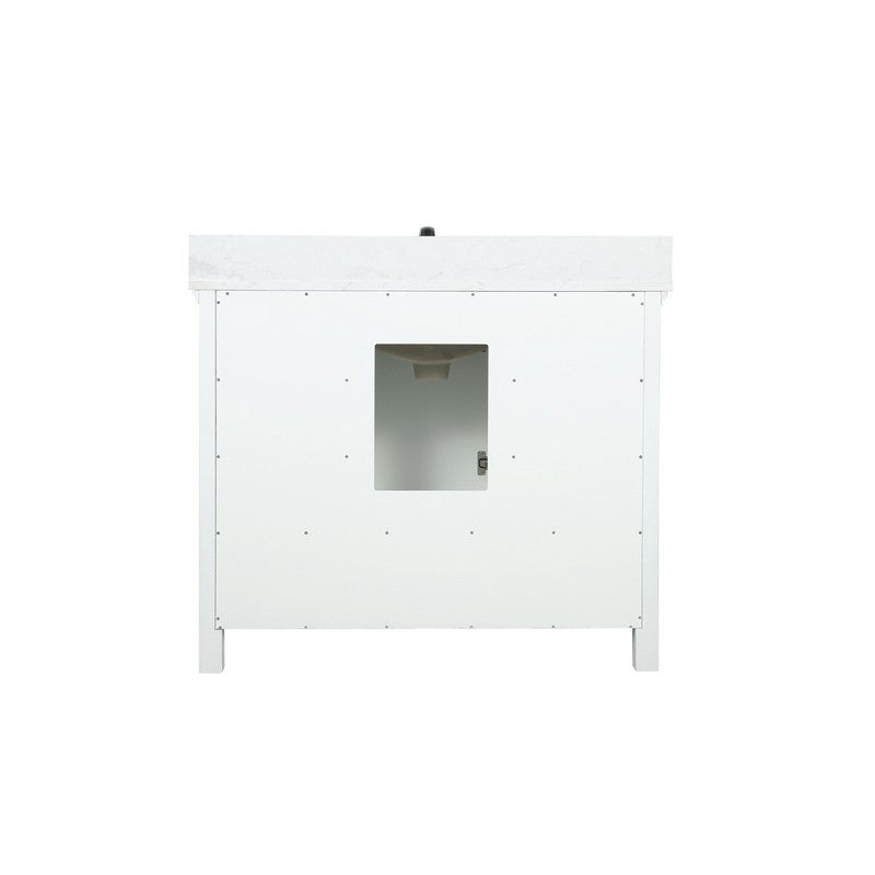 Altair - Isla 42" Single Bathroom Vanity Set in White and Carrara White Marble Countertop without Mirror | 538042-WH-AW-NM
