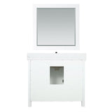 Altair - Isla 42" Single Bathroom Vanity Set in White and Carrara White Marble Countertop with Mirror | 538042-WH-AW