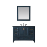 Altair - Isla 48" Single Bathroom Vanity Set in Gray/Classic Blue/White and Carrara White Marble Countertop with Mirror | 538048-XX-CA