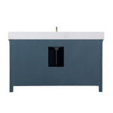 Altair - Isla 60" Single Bathroom Vanity Set in Classic Blue/Gray and Composite Carrara White Stone Countertop without Mirror | 538060S-XX-AW-NM