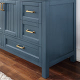 Altair - Isla 60" Single Bathroom Vanity Set in Classic Blue/Gray and Composite Carrara White Stone Countertop without Mirror | 538060S-XX-AW-NM