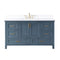 Altair - Isla 60" Single Bathroom Vanity Set in Classic Blue/Gray and Composite Carrara White Stone Countertop without Mirror | 538060S-XX-AW-NM