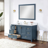 Altair - Isla 60" Single Bathroom Vanity Set in Classic Blue/Gray and Composite Carrara White Stone Countertop with Mirror | 538060S-XX-AW
