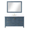 Altair - Isla 60" Single Bathroom Vanity Set in Classic Blue/Gray and Composite Carrara White Stone Countertop with Mirror | 538060S-XX-AW