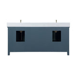 Altair - Isla 72" Double Bathroom Vanity Set in Classic Blue/Gray and Composite Carrara White Stone Countertop without Mirror | 538072-XX-AW-NM