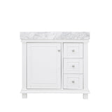Altair - Jardin 36" Single Bathroom Vanity Set in Jewelry Blue/White and Carrara White Marble Countertop without Mirror | 539036-XX-CA-NM