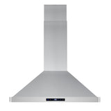 Cosmo - 30 in. Island Range Hood with 3-Speed Fan, 380 CFM, Permanent Filters, LED Lights, Soft Touch Controls, Ducted Kitchen Vent Hood Extractor in Stainless Steel | COS-63ISS75