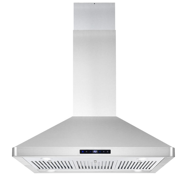Cosmo - 36 in. Ducted Island Range Hood with 380 CFM, 3-Speed Fan, Permanent Filters, LED Lights in Stainless Steel | COS-63ISS90
