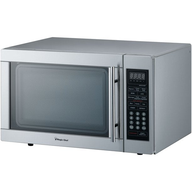  COMMERCIAL CHEF Microwave 1.3 Cu Ft with 10 Power Levels,  Microwave with Push Button Door Lock, 1000W Countertop Microwave with Timer  and Digital Controls, Black: Home & Kitchen