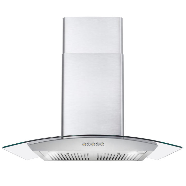 Cosmo - 30 in. Ducted Wall Mount Range Hood in Stainless Steel with Push Button Controls, LED Lighting and Permanent Filters | COS-668WRC75
