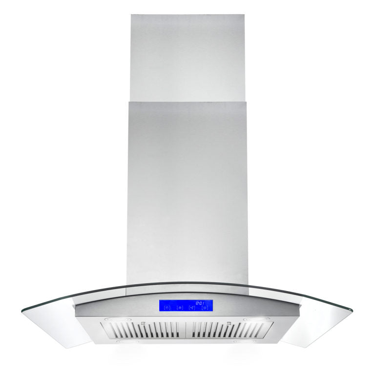 Cosmo - 30 in. Ducted Island Range Hood in Stainless Steel with LED Lighting and Permanent Filters | COS-668ICS750
