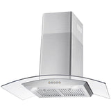 Cosmo - 36 in. Ducted Wall Mount Range Hood in Stainless Steel with Push Button Controls, LED Lighting and Permanent Filters | COS-668WRC90