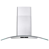 Cosmo - 36 in. Ductless Wall Mount Range Hood in Stainless Steel with Soft Touch Controls, LED Lighting and Carbon Filter Kit for Recirculating | COS-668WRCS90-DL