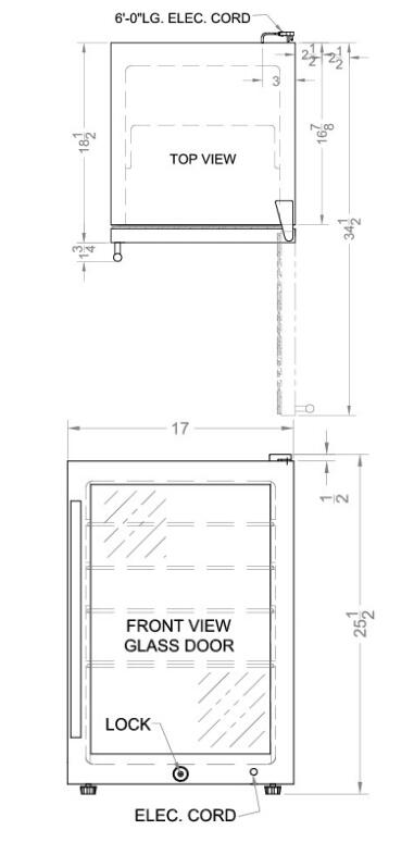 Summit - 17 Inch Commercial Compact Beverage Cooler with 2.5 cu. ft. Capacity, Double Pane Tempered Glass Door, Automatic Defrost, Factory Installed Lock and Interior LED Lighting | [SCR312L]