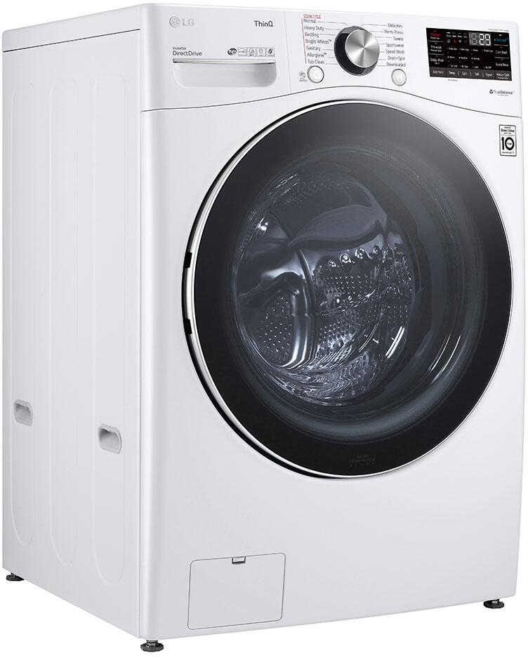 LG - 27 in. 5.0 cu. ft. Mega Capacity White Smart Front Load Washing Machine and LG - 4.2 Cu. Ft. Compact White Electric Dryer